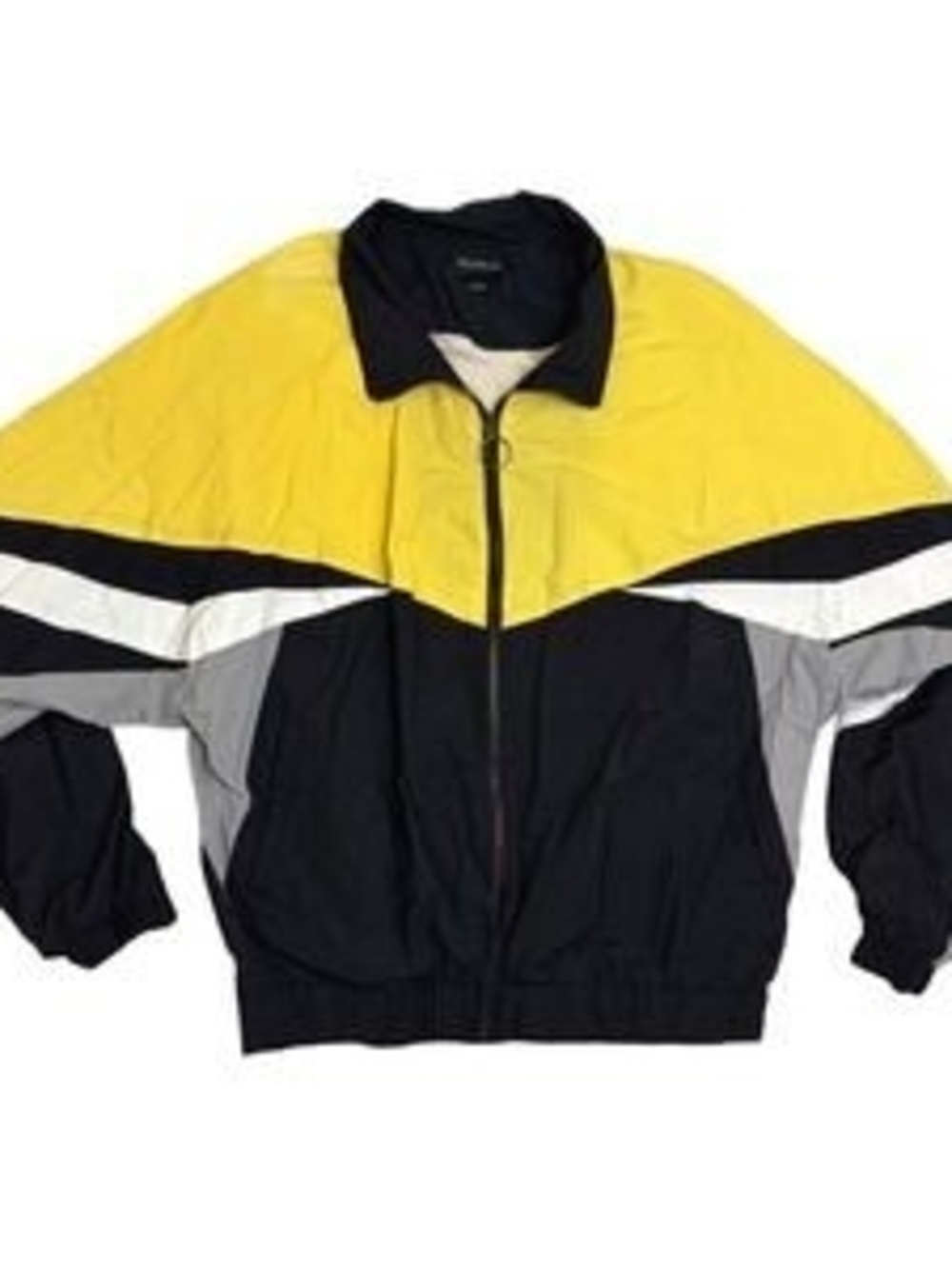 PacSun Men's Colorblock Windbreaker Jacket - Yellow, Black, White, Gray